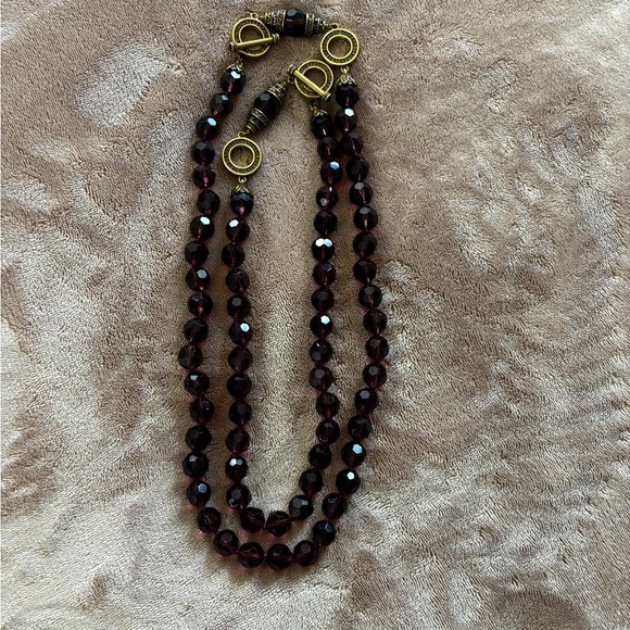 Heidi Daus Champagne Amethyst & Gold Double Necklace & Clip On Earrings Set - Picture 11 of 17